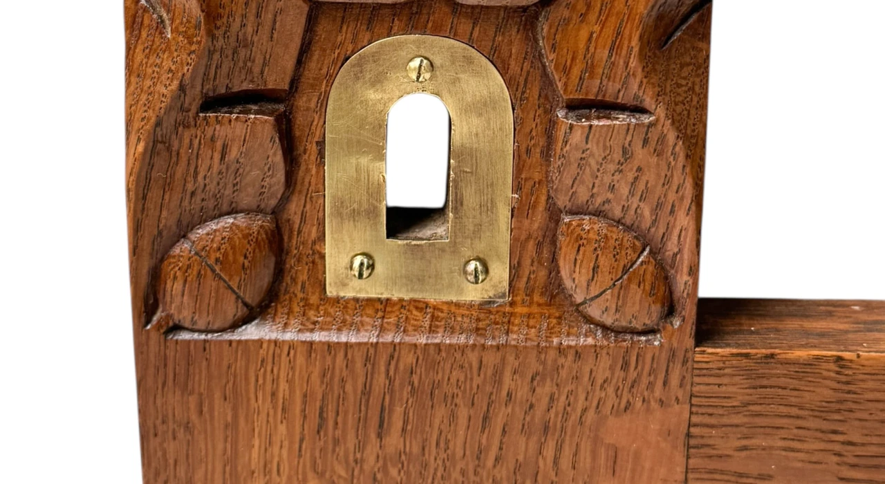 Arts & Crafts Wall Mirror with Hand-Carved Frogs by Kobus de Graaff, 1900s